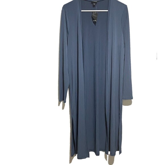 Torrid‎ Long Sleeve Open Front Long Duster Cardigan Sweater Navy Blue Size 0 - Picture 2 of 9